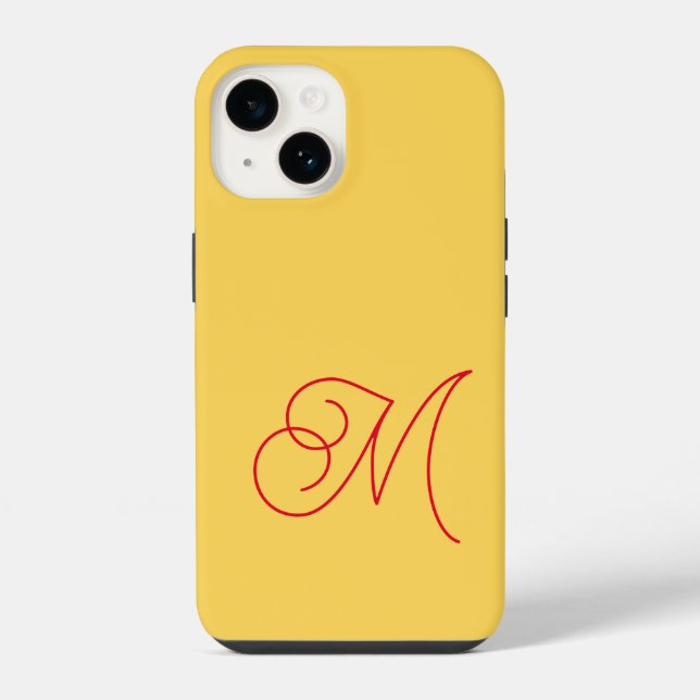 Monograma Clássico Amarelo Vermelho Simples (Verso)