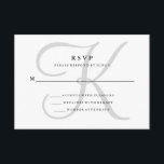 Monograma Clássico Moderno em RSVP de Cinzas<br><div class="desc">Estas cartas de RSVP de casamento de na moda exibem seu monograma em texto grande e moderno colorido em cinzas suaves em um fundo branco. Uma simples e elegante busca pelo seu casamento moderno.</div>