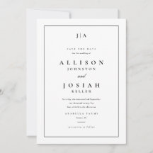 Monograma clássico salvar o convite de data