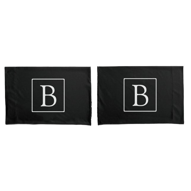 Monograma Clássico Simples | Preto c/ Texto Branco (Frente - conjunto)