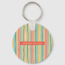 Monograma com Linhas Coloridas Chaveiro minimalist