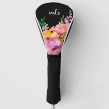 Monograma Cor de Água Rosa Cinzenta Tendência Flor