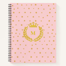 Monograma, Coroa, Louro e Estrelas Douradas em Ros