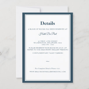 Monograma Country Club   Cartão de Detalhes   Azul