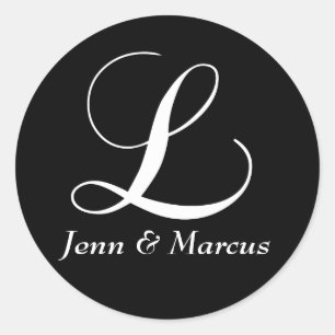 Monograma customizável L etiqueta do casamento