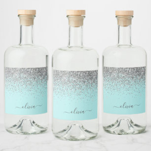 Monograma da Lente Azul Aqua Silver