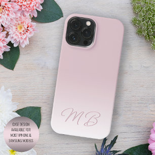Monograma da Milha de Rosa leve empoeirada elegant
