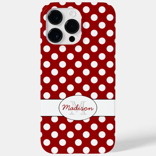 Monograma da Trendy Red White bolinhas (Verso)
