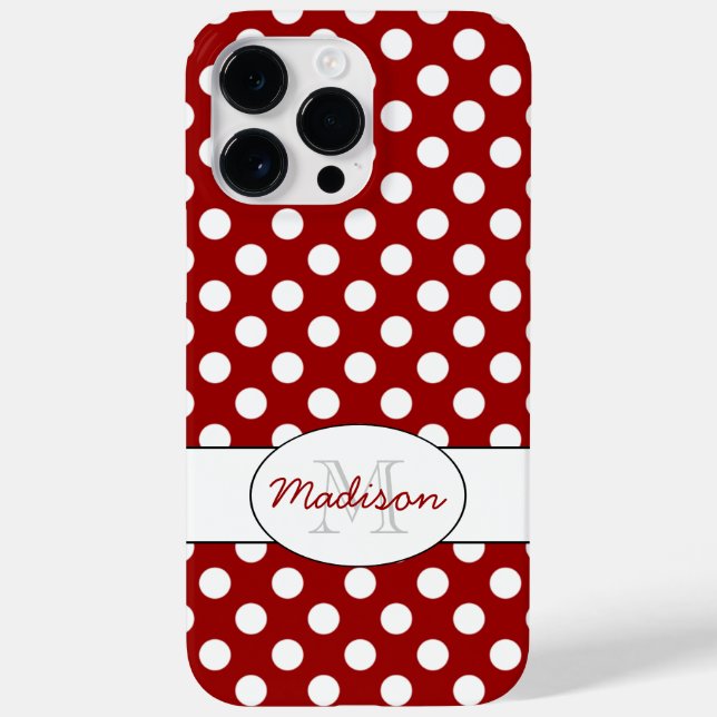 Monograma da Trendy Red White bolinhas (Verso)
