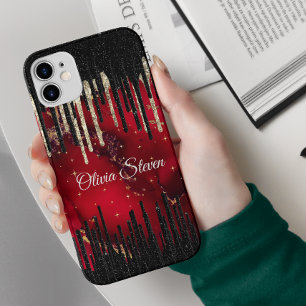 Monograma das gotas de vermelho-chic