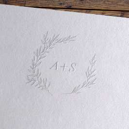 Monograma das Iniciais de Casamento de Folha Mínim