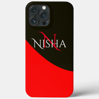 Monograma de Abstrato preto e vermelho moderno