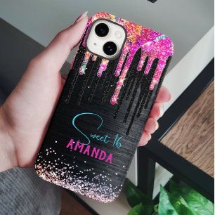 Monograma de aniversário brilhante preto de unicór