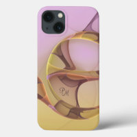 Monograma de Arte Fractal com Ouro Rosa abstrato