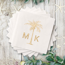 Monograma de árvore tropical de palma personalizad