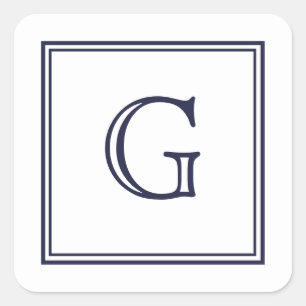 Monograma de Bloco Elegante com Adesivos de Borda 