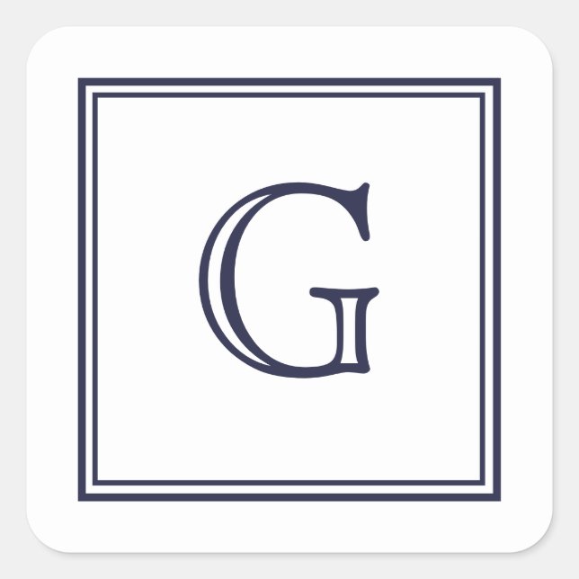 Monograma de Bloco Elegante com Autocolantes de Ba (Frente)