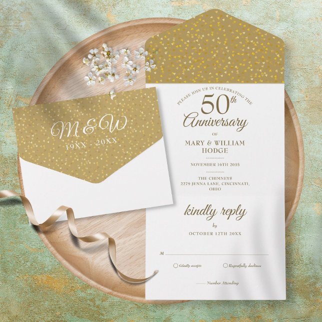 Monograma de Bodas de Ouro 50º Aniversário (Criador carregado)