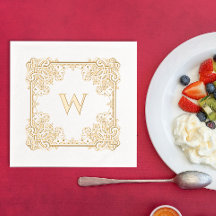 Monograma de Borda Floral Elegante Vintage