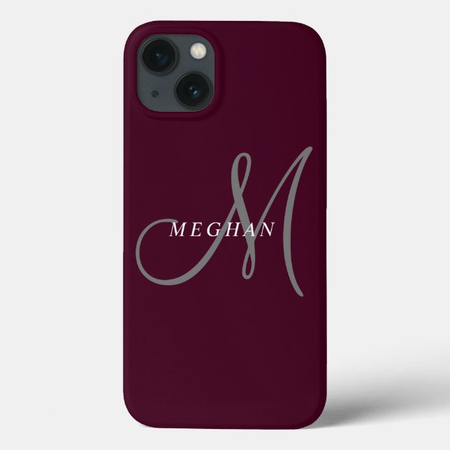 Monograma de Borgonha Mínima Elegante (Verso)