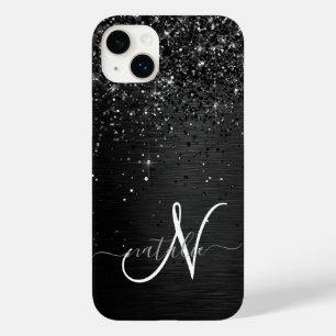 Monograma de brilho preto personalizado