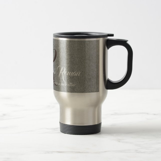 Monograma de caneca de viagem familiar com letras (Direita)
