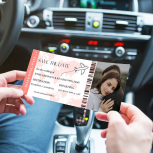 Monograma de cartão de embarque salvar bilhete de 