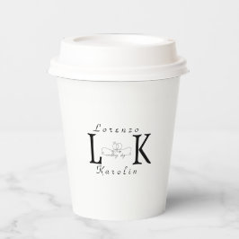 Monograma de Casamento Branco Simples e Elegante M