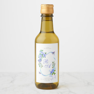 Monograma de casamento com fita azul