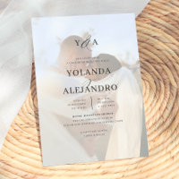 Monograma de Casamento Convites Elegantes com Foto