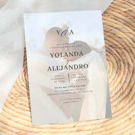 Monograma de Casamento Convites Elegantes com Foto