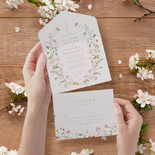 Monograma de Casamento de Boho Russo de Flor Selva