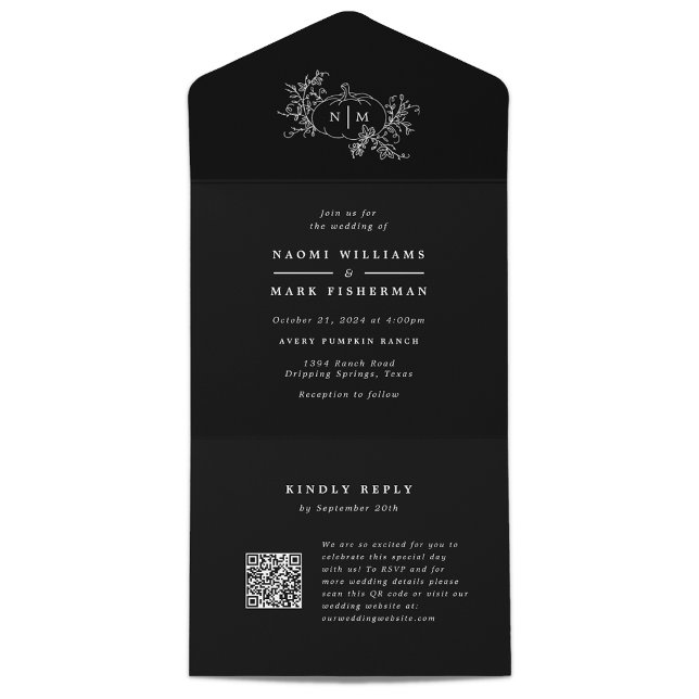 Monograma de Casamento de Vinhas de Abóbora com RS (Criador carregado)