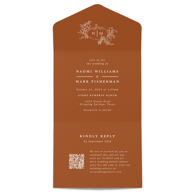 Monograma de Casamento de Vinhas de Abóbora com RS (Criador carregado)