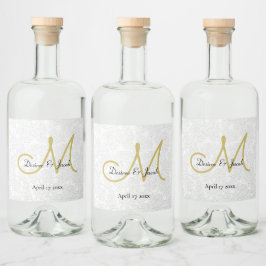 Monograma de Casamento Elegante Dourado Branco Sim