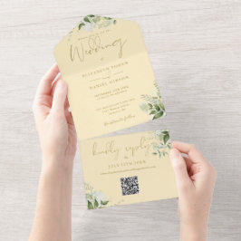 Monograma de casamento em código QR de verde amare