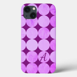 Monograma de círculos violeta, magenta púrpura e r