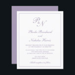 Monograma de Dusty Roxo Convite de Casamento<br><div class="desc">O convite de casamento do estilo tradicional, com um design simples e clássico com seu monograma inicial e seus nomes em um dentro de caligrafia elegante de uma fronteira fina. Todos os elementos de design estão em roxo empoeirado sobre um fundo branco e podem ser alterados na ferramenta de edição...</div>