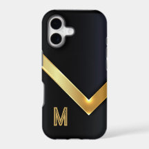 Monograma de Emblema Dourado Minimalista Moderno
