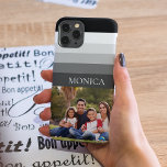 Monograma de Fotografias com Stripe Preta da Cinza<br><div class="desc">Este design pode ser personalizado na área fornecida pela alteração da foto e/ou do texto. Ou pode ser personalizado clicando em Personalizar este Modelo e, em seguida, escolhendo o clique para personalizar mais a opção e excluir ou alterar a cor do plano de fundo, adicionar texto, alterar a cor ou...</div>