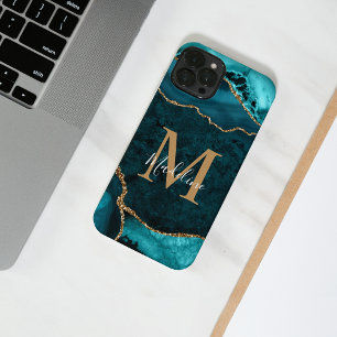 Monograma de Geodo Dourado de Chic Teal Girly