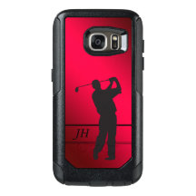 Monograma de Golfer Negro Vermelho
