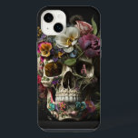 Monograma de Gótico de Crânio Floral<br><div class="desc">Lindas flores ao redor deste fazer de crânio humano é um lindo gráfico pagão de gótico. Perfeito para bruxas, xamãs, pagãs, Norse, punk, wicca, ocultista e aquelas para a feitiçaria. Personalize com o seu monograma inicial.</div>
