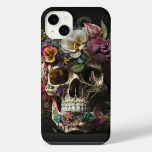 Monograma de Gótico de Crânio Floral