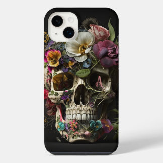 Monograma de Gótico de Crânio Floral