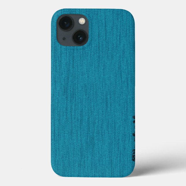 Monograma de Grãos de Madeira Azul Teal (Verso)