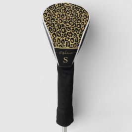 Monograma de Impressão de Animais Leopard Dourado 