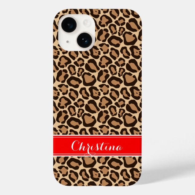 Monograma de Impressão de Leopardo Vermelho e Cast (Verso)