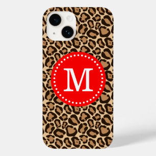 Monograma de Impressão de Leopardo Vermelho e Cast