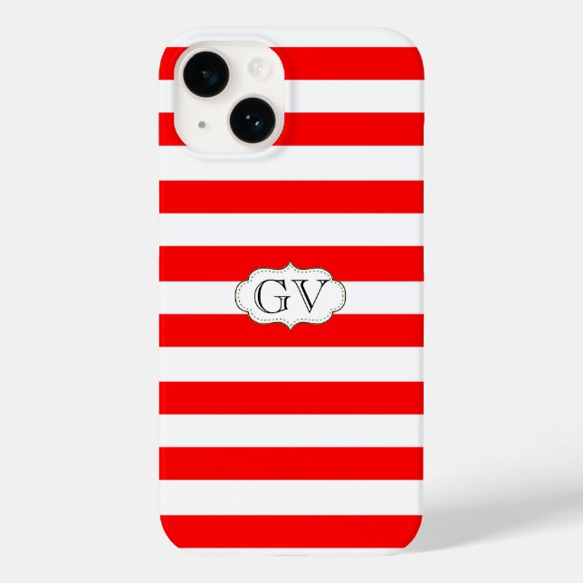 Monograma de Iniciais de Estirpe Vermelho e Branco (Verso)